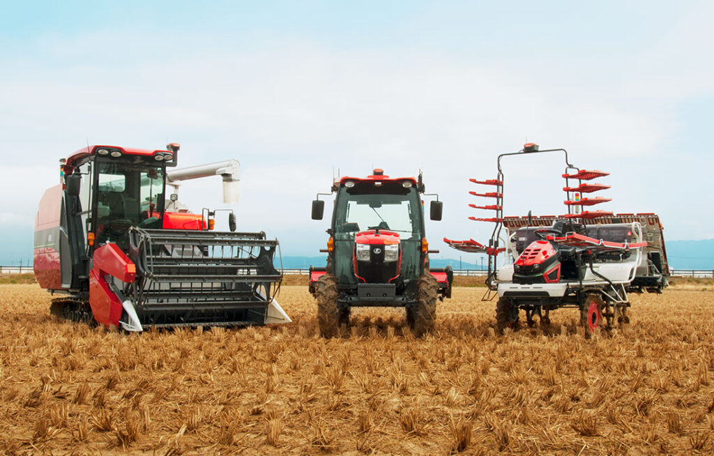 農業機械の油圧ホース修理に対応可能なトラクター、コンバイン、田植え機などの写真